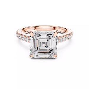 9mm Asscher Cut Diamond Engagement Wedding Ring 3DM STL Video