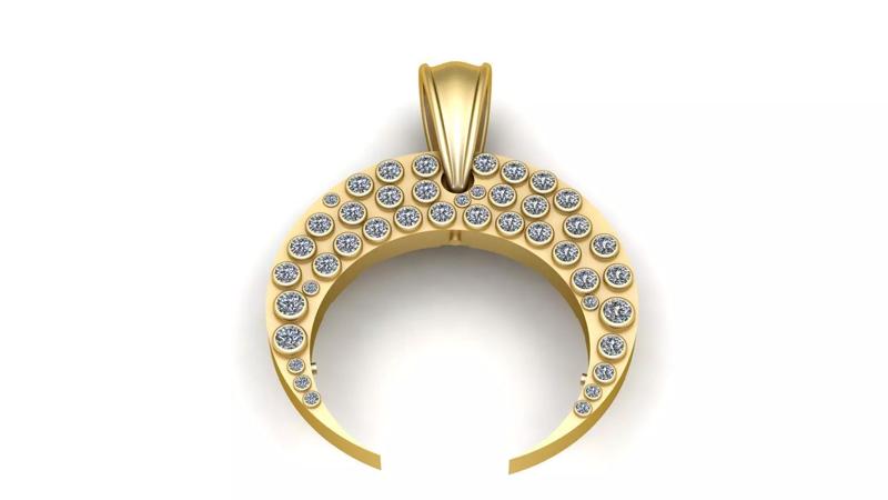 DIAMOND MOON PENDANT 3D PRINTABLE MODEL