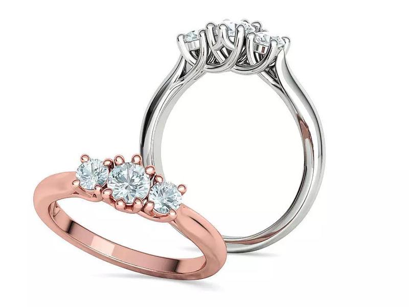 3 Stone Trellis Engagement Ring Bespoke Ring 3dmodel