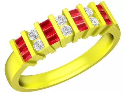 Fashion Diamond Band Ring for Lady 3D Model A5247