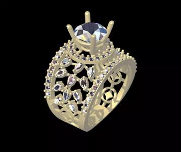 Solitaire Wedding Band Diamond Ring