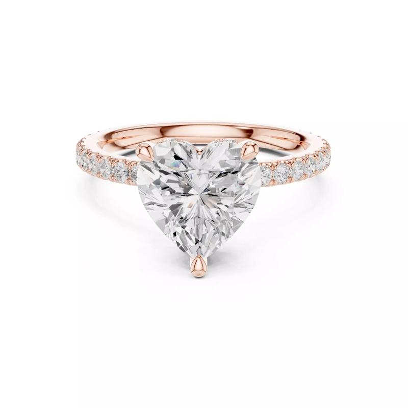 3CT Heart Cut Double Hidden Halo Pave Diamond Ring 3DM STL Video