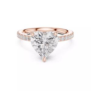 3CT Heart Cut Double Hidden Halo Pave Diamond Ring 3DM STL Video