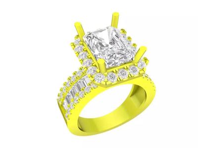 7090 luxury radiant diamond engagement ring for women