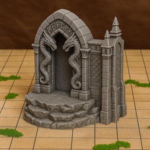 Dragon Gate Terrain – Fantasy RPG Portal Scenery (25mm & 50mm Scale)