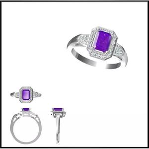 JCD Format Fancy color stone rings computer aided jewellery