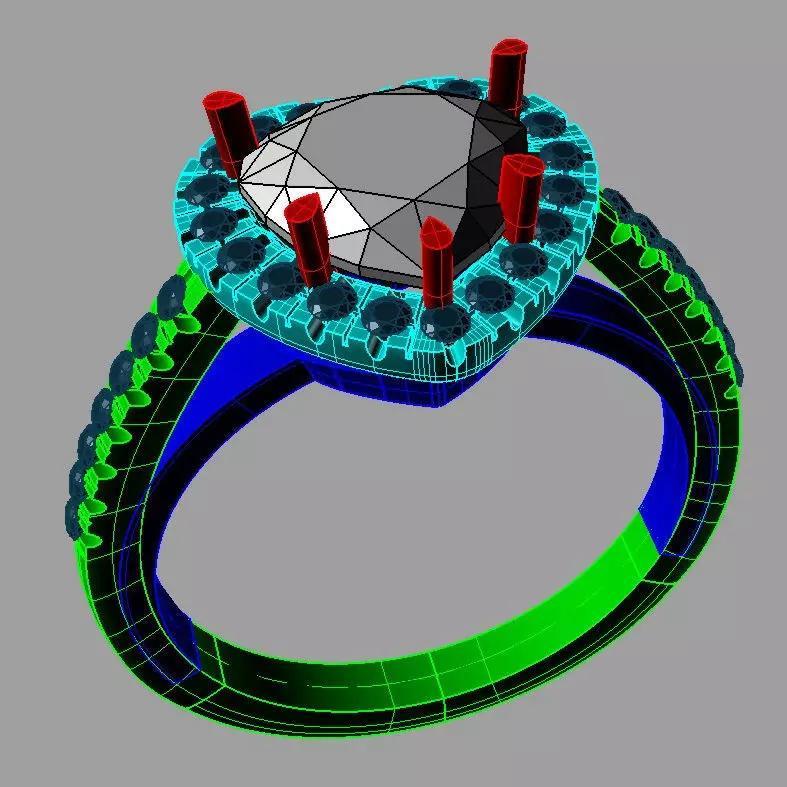 Engagement ring gemstone diamond heart halo anello cuore an 215