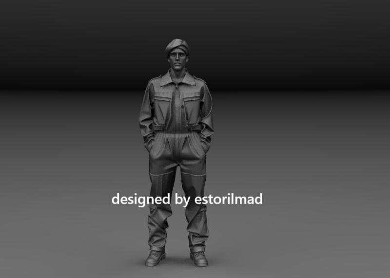 WW2 BRITISH TANK DRIVER RESTING