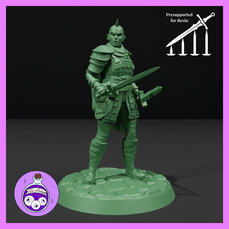 Half Orc Woman Mercenary Fighter