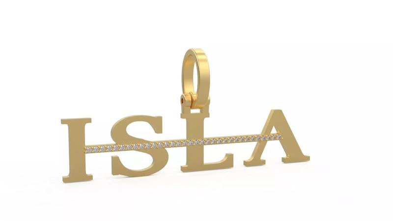 Model 1136 Isla Name Pendant Stripe Diamond