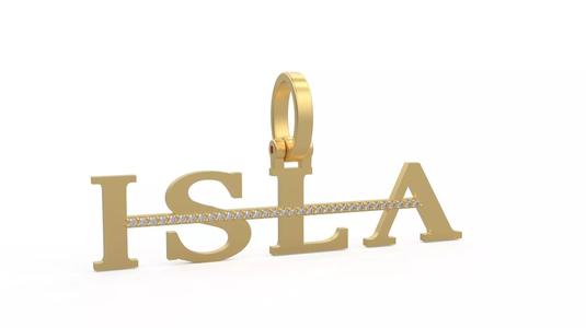 Model 1136 Isla Name Pendant Stripe Diamond