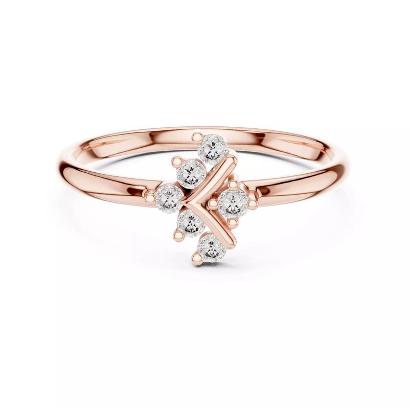 Seven Round Stone V Shape Engagement Wedding Ring 3DM STL Video