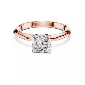 Solitaire 1CT Cushion Cut Diamond Knife Edge Wedding Ring Video
