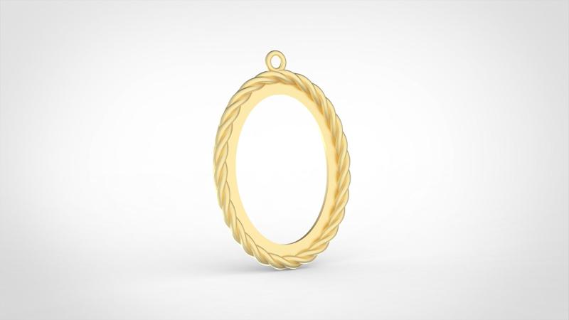 Medium hollow cordoncillo oval border