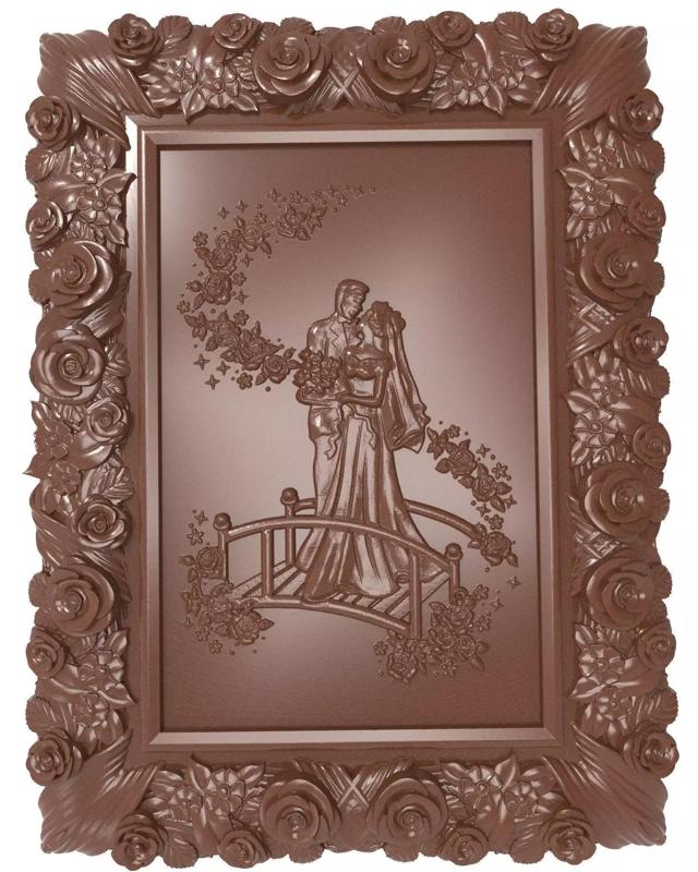 Newlyweds Just married bas relief for CNC