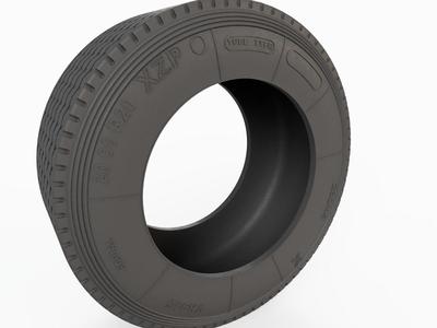 3D Truck Tire Model for Resin Printing (High Poly)