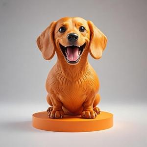 2311 Laughing Dachshund - Color 3D-Printed Statue, pug, dachshund, poodle, rooster, dog, dogue, beagle, peacock, lion, fox, bull terrier, pomeranian, galgo, wolf, doberman pinscher, newfoundland, decorative, crocodile
