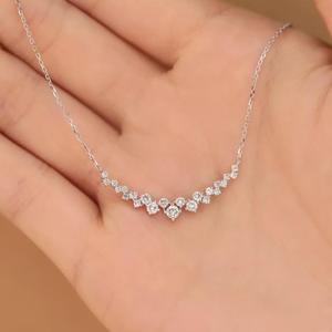 3DM Format Custom cluster diamond smile necklace for her