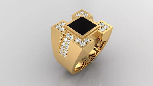 Ring M6  Mens luxury ring with enamel and gems