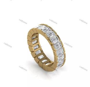 Emerald Cut Eternity Band Ring-3D Model