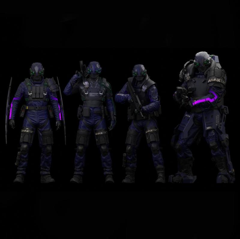 Cyberpunk MaxTac miniatures