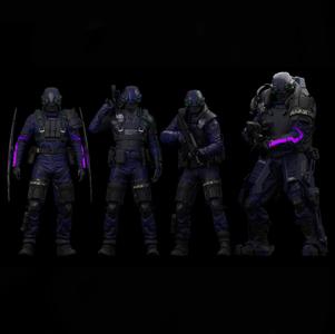 Cyberpunk MaxTac miniatures