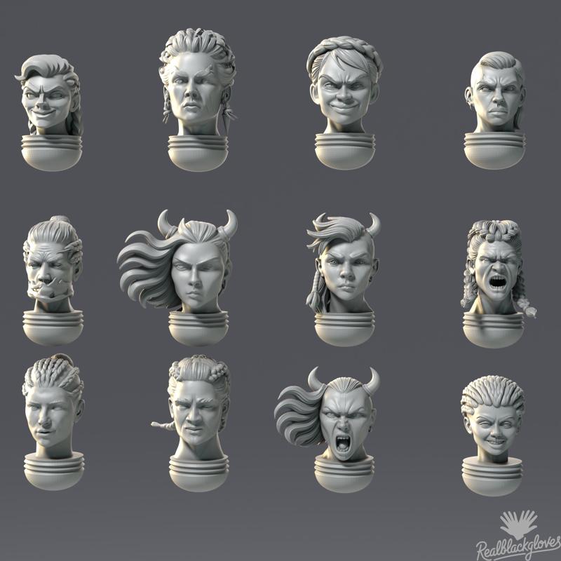 SHIELD MAIDEN VIKING STYLE HEADS