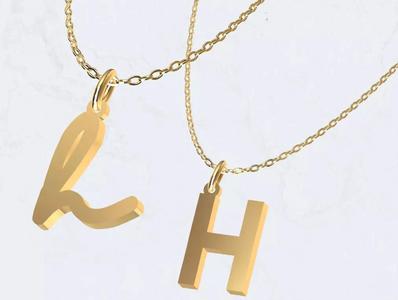 H - Letter Alphabet Pendant Necklace
