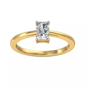 Elegant Emerald Cut Diamond Solitaire Engagement Ring