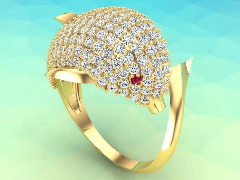 Dolphin rings  - Fish Rings - Diamond ring - Womens Rings