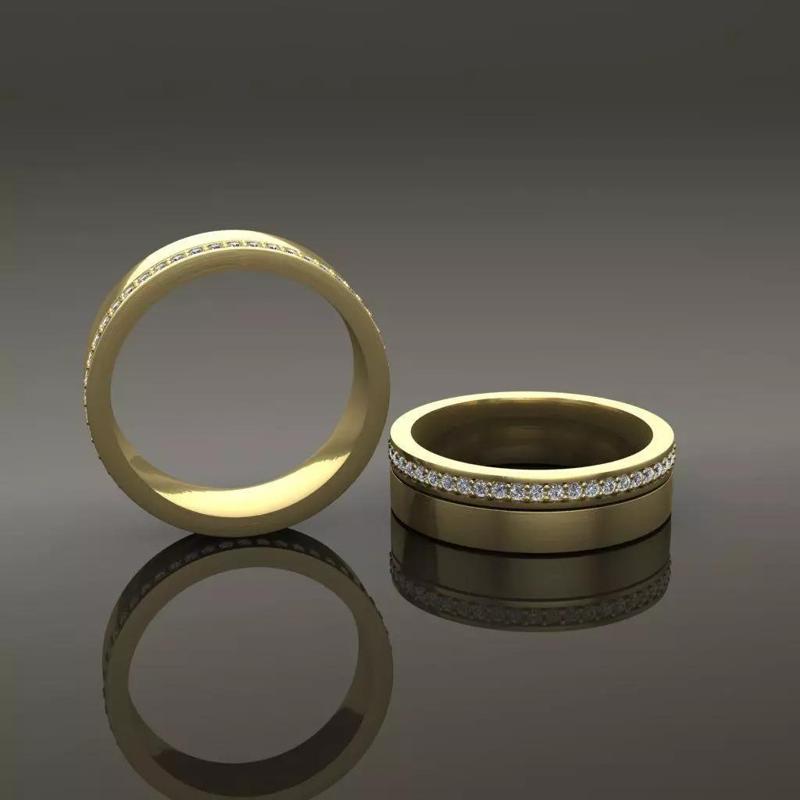 Double Stack Diamond Infinity Band Mix Size STYLE TYPE 2