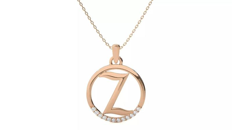 Letter Alphabet-Z pendant 3dm render detail