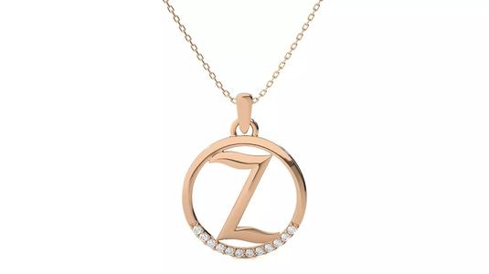 Letter Alphabet-Z pendant 3dm render detail