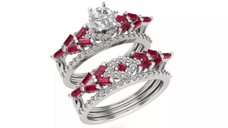 Ruby Bridal Set 3dm stl renders details