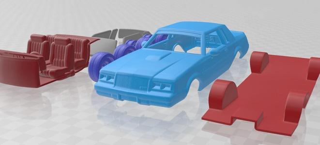 Buick Regal Grand National 1987 – STL Car Model with Separate Parts