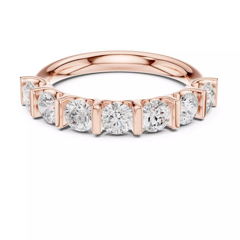 Bar Set Round Diamond Engagement Wedding Ring 3DM STL Video