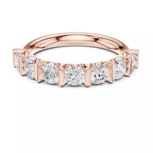 Bar Set Round Diamond Engagement Wedding Ring 3DM STL Video