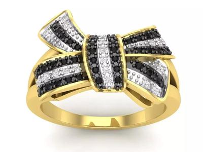 AV 685 Diamond Ladies Split Shank Cocktail Bow Ring