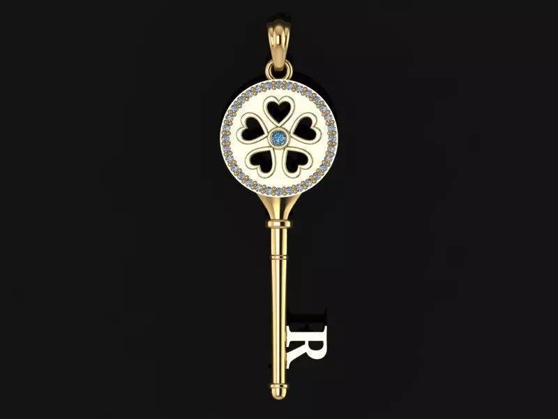 Key pendant letter R