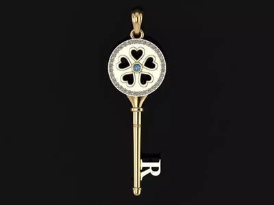Key pendant letter R