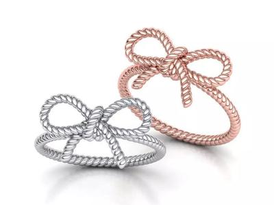 Bow Knot Rope style Ring 3dmodel