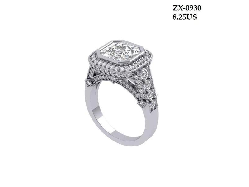 Asscher Art Deco Ring