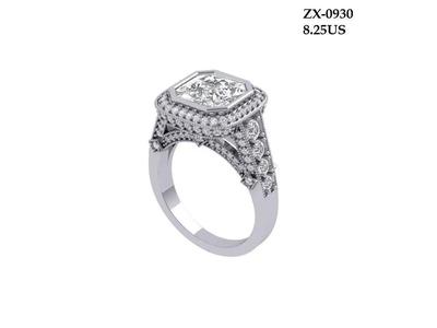 Asscher Art Deco Ring
