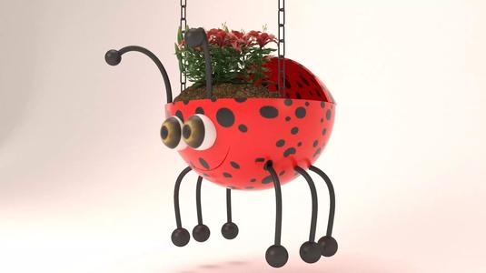 Beutiful Ladybird Hanging Basket - Flowerpot For Childrens