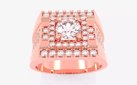 Mens Solitaire Ring 3dm stl renders details