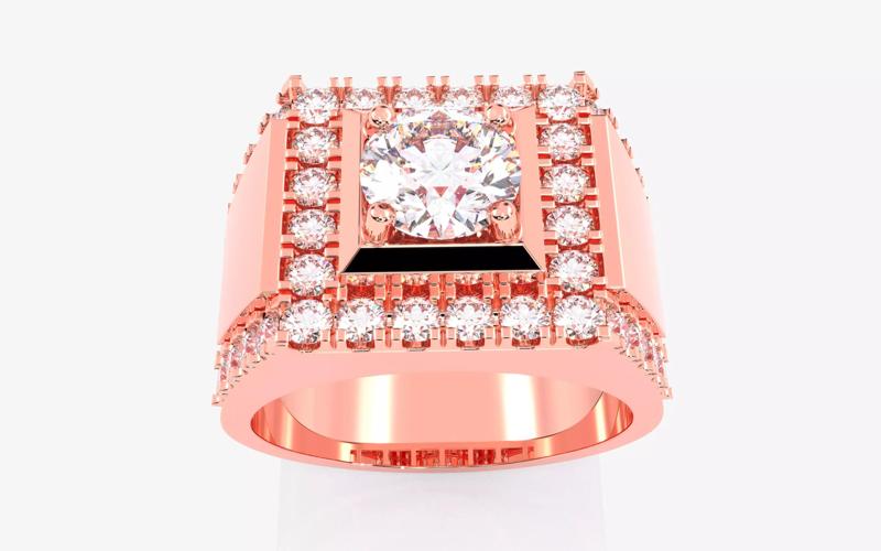 Mens Solitaire Ring 3dm stl renders details