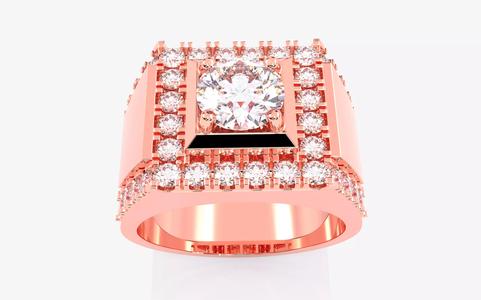 Mens Solitaire Ring 3dm stl renders details