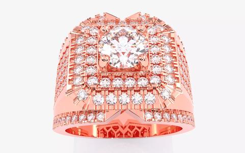 Mens Solitaire Ring 3dm stl renders details