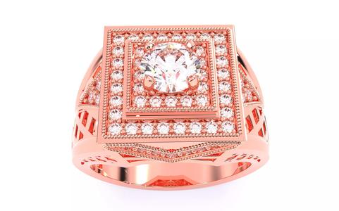 Mens Solitaire Ring 3dm stl renders details