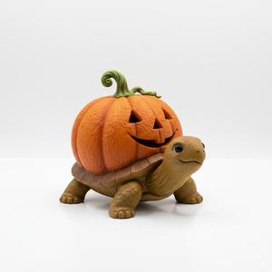 Charming Pumpkin Turtle Figurine for 3D Printing | Easy Fall Decor & Tabletop Model | Unique Seasonal Collectible